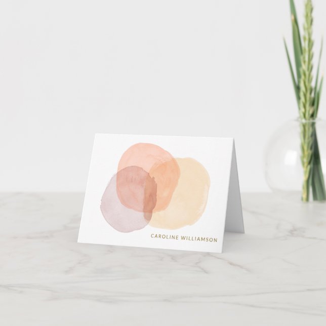 Minimalist Boho Abstract Watercolor Personalised  Note Card (Front)