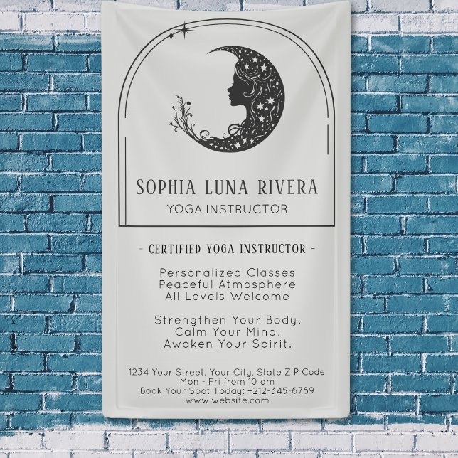 Minimalist Boho Arch Celestial Crescent Moon Banner (Minimalist Boho Arch Celestial Crescent Moon Banner)