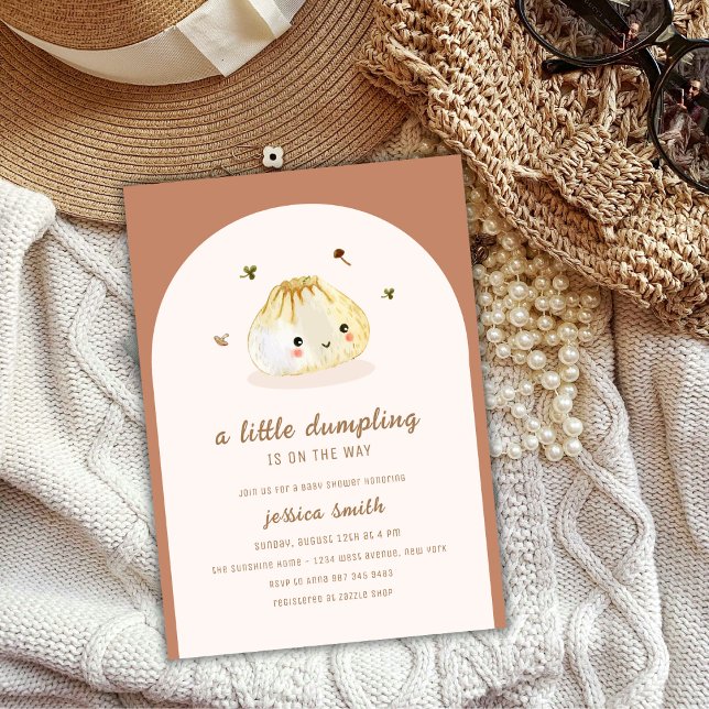 Minimalist Boho Arch Chinese Dumpling Baby Shower  Invitation (Minimalist Boho Arch Chinese Dumpling Baby Shower Invitation)