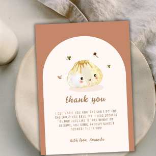Minimalist Boho Arch Chinese Dumpling Baby Shower  Thank You Card