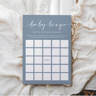 Minimalist Boho Baby Shower Bingo Game Floral