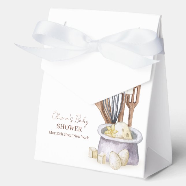 Minimalist Boho Bakery Chef Baby Shower Favour Box (Front)