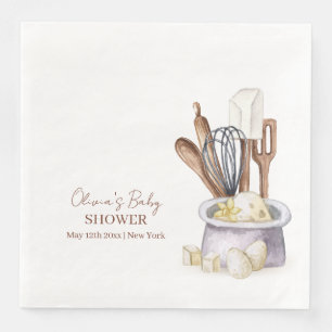 Minimalist Boho Bakery Chef Baby Shower Napkin