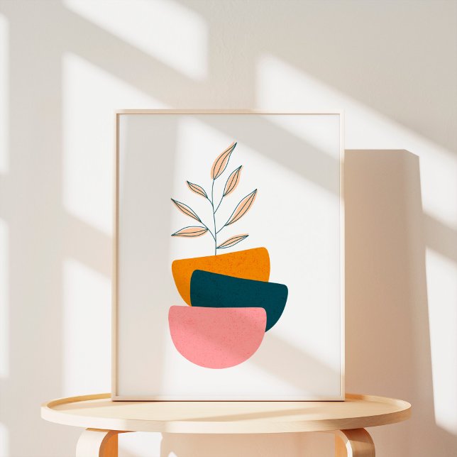 Minimalist Boho Botanical Abstract Shape Art Poster (Creator Uploaded)