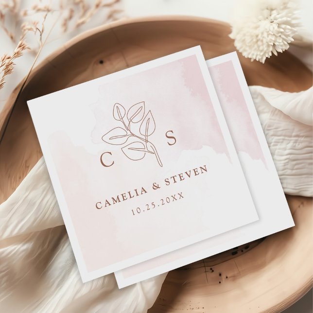 Minimalist Boho Botanical Terracotta Wedding  Napkin (Creator Uploaded)