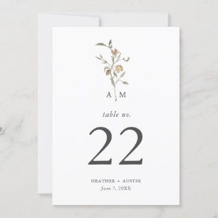 Minimalist Boho Botanicals Table Number