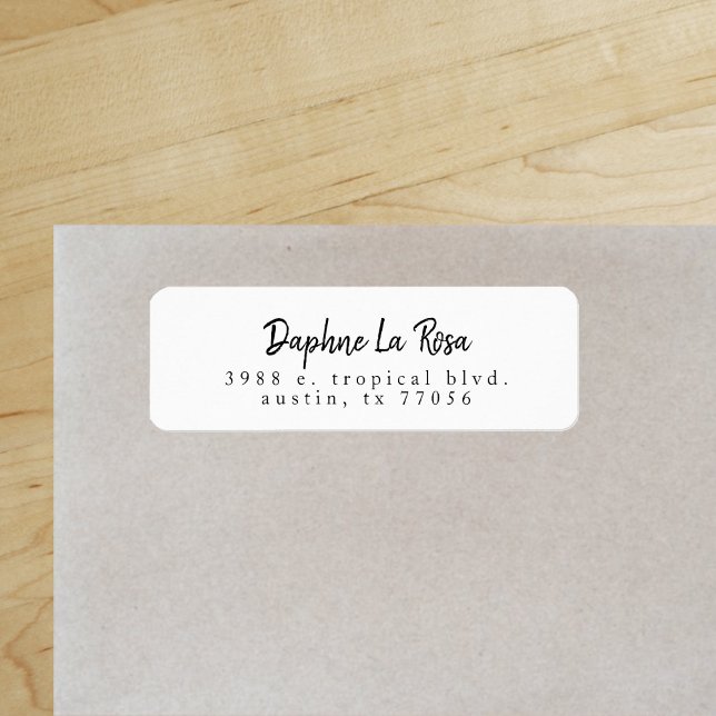 Minimalist Boho Chic Simple Return Address Label ("Everyday is abundantly beautiful." 
Sincerely Best Wishes from Lucky Design World)