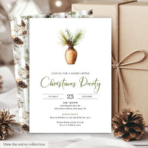 Minimalist Boho Earthy Watercolor Christmas Invite