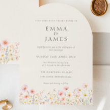 Minimalist Boho Floral Wedding Invitation
