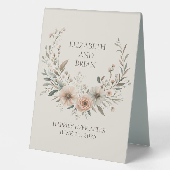 Minimalist Boho Flowers in Ivory and Blush (Front)