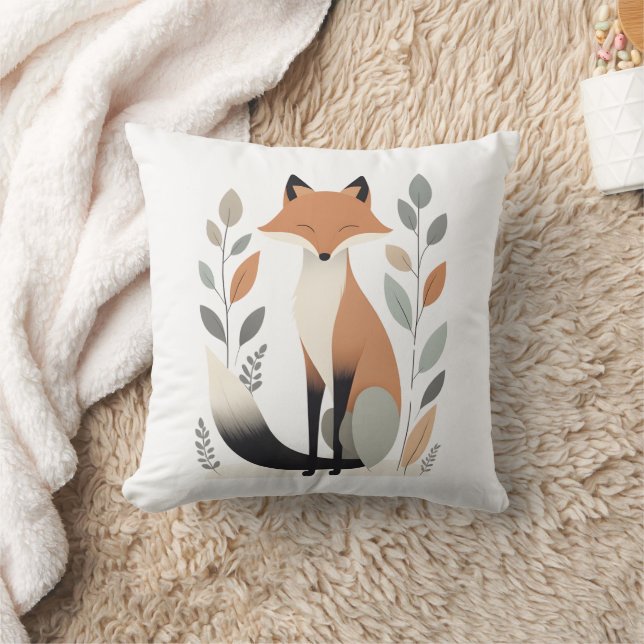 Minimalist Boho Fox Nursery Kids Room  Cushion (Blanket)