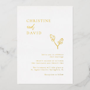 Minimalist Boho Gold Foil Wedding