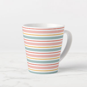 Minimalist Boho Horizontal Lines Soft Earth Tones Latte Mug