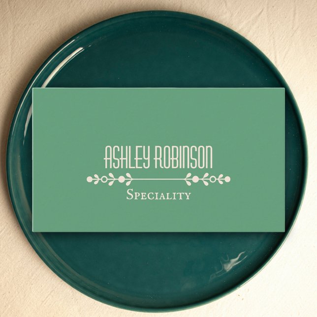 Minimalist boho leaves frame pastel green QR code Business Card (Minimalist boho leaves frame pastel green QR code Business Card)