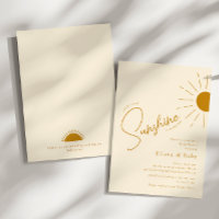 Minimalist Boho Little Ray Of Sunshine Baby Shower