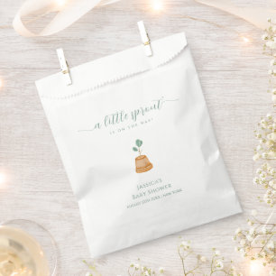 Minimalist Boho Little Sprout Garden Baby Shower Favour Bag