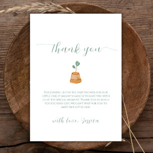 Minimalist Boho Little Sprout Garden Baby Shower Thank You Card