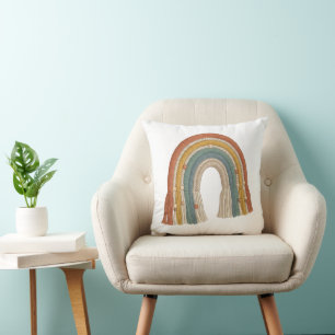 Minimalist Boho Macramé Rainbow Cushion
