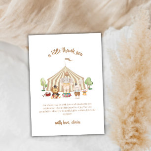 Minimalist Boho Magical Safari Circus Baby Shower  Thank You Card