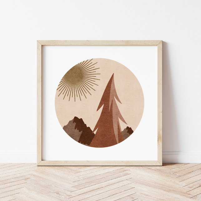 Minimalist Boho Mountain Landscape Art Poster (Creator Uploaded)