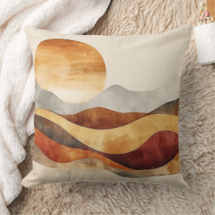 Minimalist Boho Nature - Warm Earth Tones Cushion