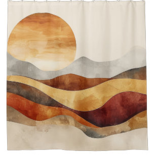 Minimalist Boho Nature - Warm Earth Tones Shower Curtain