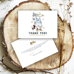 Minimalist Boho New Baby Shower Clothesline Boy Thank You Card