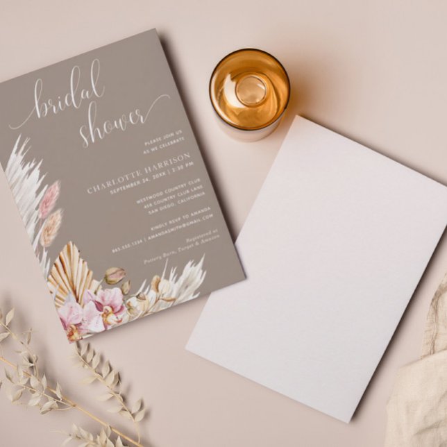 Minimalist Boho Pampas Grass | Bridal Shower Invitation (Creator Uploaded)