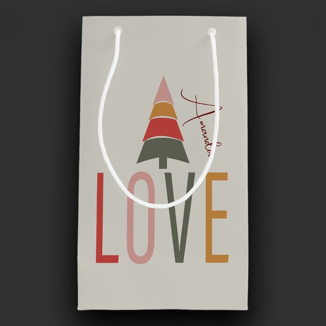 Minimalist Boho Personalised With Name Christmas Small Gift Bag (Creator Uploaded)