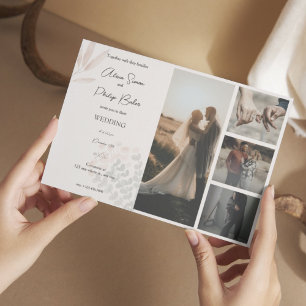 Minimalist Boho Photo Collage Wedding Invitation