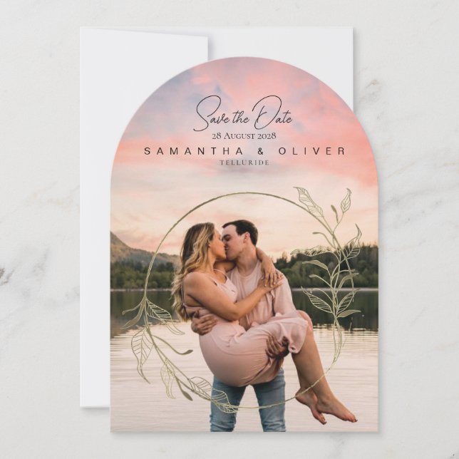 Minimalist Boho Photo Save the Date Invitation (Front)