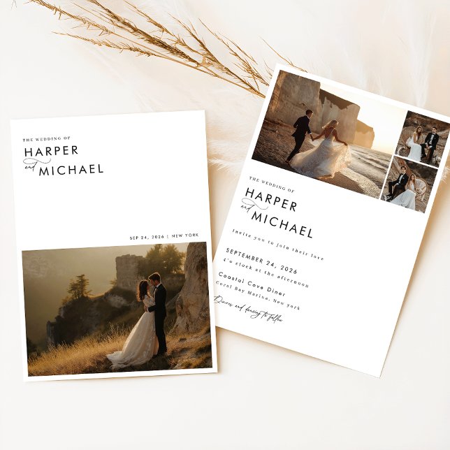 Minimalist Boho Photo Wedding Invitation (Creator Uploaded)