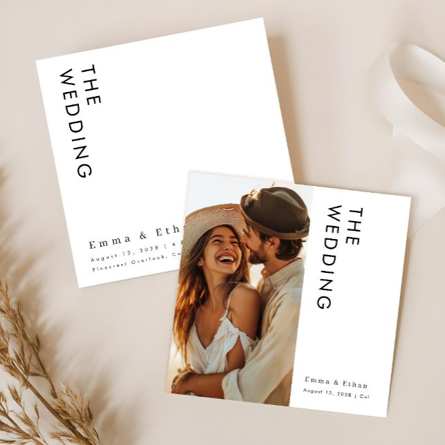 Minimalist Boho Photo Wedding Invite (Creator Uploaded)