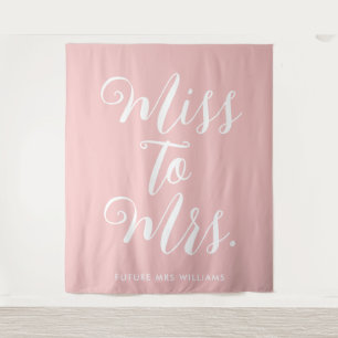 minimalist boho Pink Bridal Shower Backdrop Tapestry