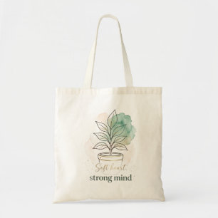 Minimalist Boho Plant Watercolor Graphic - Soft He Tote Bag