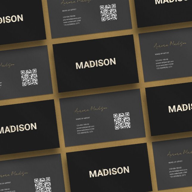 Minimalist Boho QR Code Modern Business Card (Creator Uploaded)