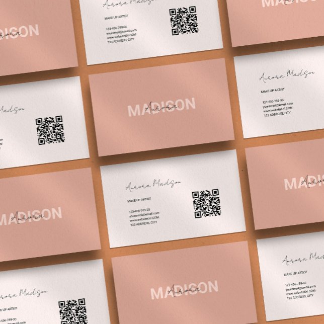 Minimalist Boho QR Code Modern Business Card (Creator Uploaded)