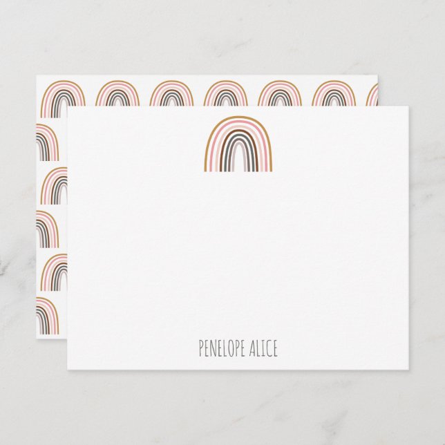 Minimalist Boho Rainbow Drawing Personalised  Card (Front/Back)
