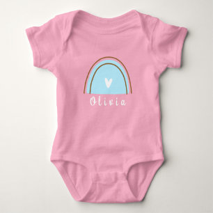 Minimalist Boho Rainbow with Personalised Name Baby Bodysuit