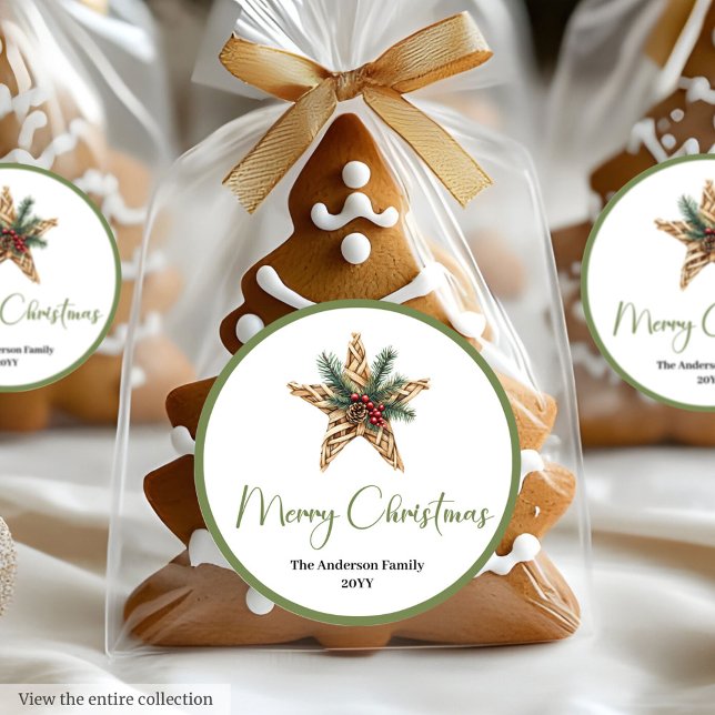 Minimalist Boho Rustic Holiday Envelope Seal   (Minimalist Boho Rustic Holiday Envelope Seal Sticker

)