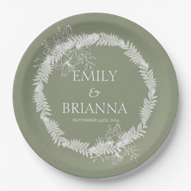 Minimalist Boho Sage Green Name Plates  (Front)