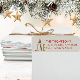 Minimalist Boho Simple Return Address Christmas Label