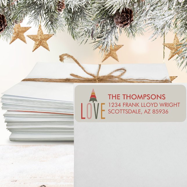 Minimalist Boho Simple Return Address Christmas Label (Creator Uploaded)