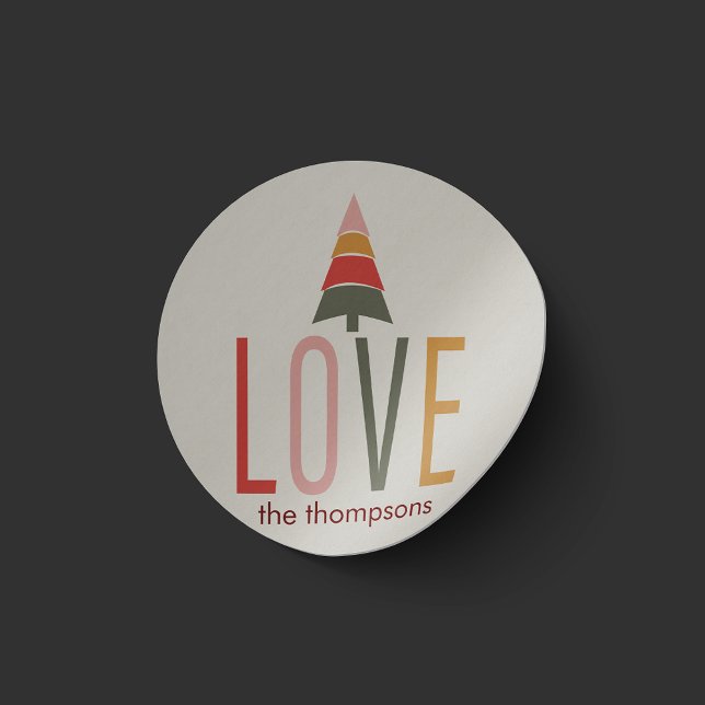 Minimalist Boho Simple Warm Earthy Colour Christma Classic Round Sticker (Creator Uploaded)