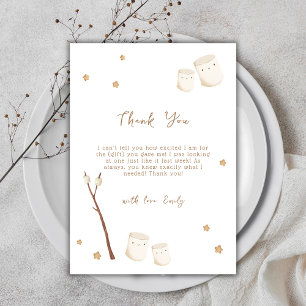 Minimalist Boho S'more Fun Stars Baby Shower  Thank You Card