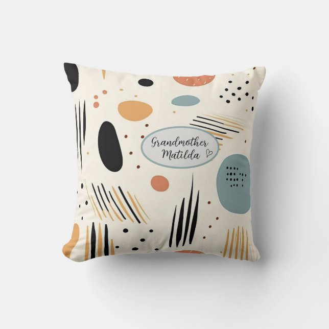 Minimalist boho style personizable cushion (Front)