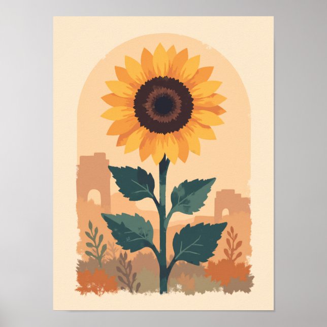 Minimalist Boho sunflower Poster (Front)
