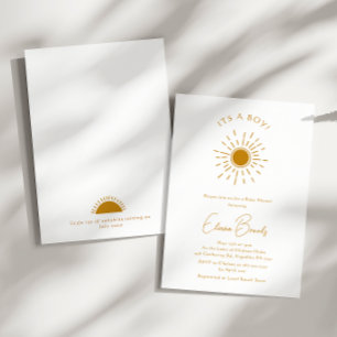 Minimalist Boho Sunshine`Baby Shower It's a Boy Invitation