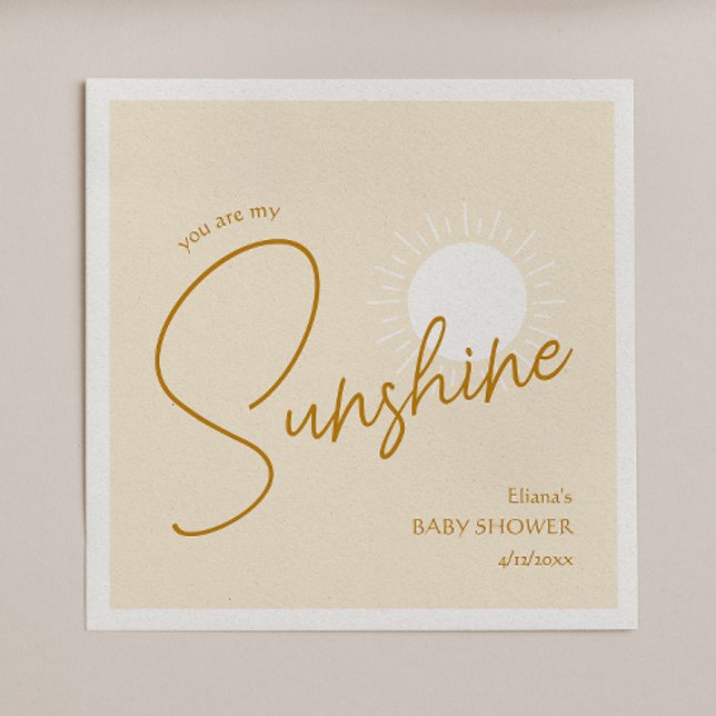 Minimalist Boho Sunshine Baby Shower Napkins (Creator Uploaded)