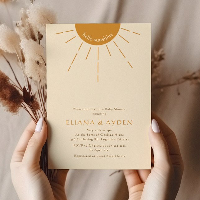 Minimalist Boho Sunshine Couple's Baby Shower Invitation (Creator Uploaded)